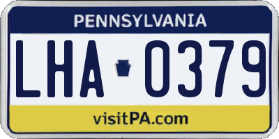 PA license plate LHA0379