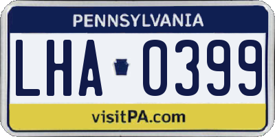 PA license plate LHA0399