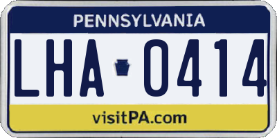PA license plate LHA0414