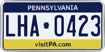 PA license plate LHA0423