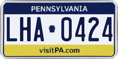 PA license plate LHA0424