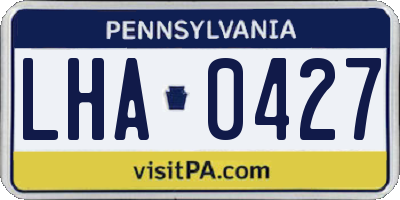 PA license plate LHA0427