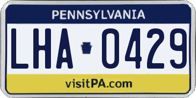 PA license plate LHA0429