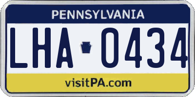 PA license plate LHA0434