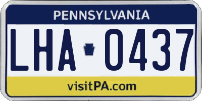 PA license plate LHA0437