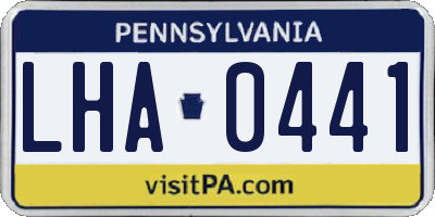 PA license plate LHA0441
