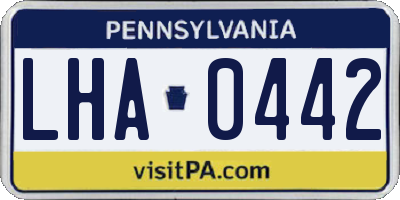 PA license plate LHA0442