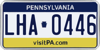 PA license plate LHA0446