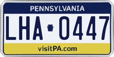 PA license plate LHA0447