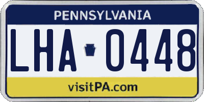 PA license plate LHA0448