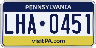 PA license plate LHA0451