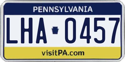 PA license plate LHA0457