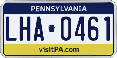 PA license plate LHA0461