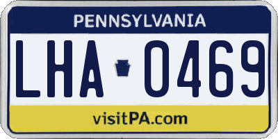 PA license plate LHA0469