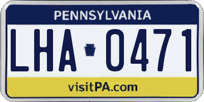PA license plate LHA0471
