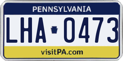 PA license plate LHA0473