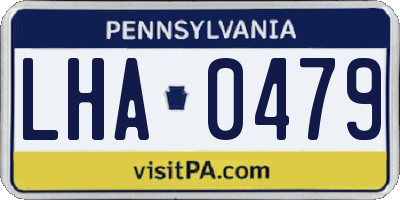 PA license plate LHA0479