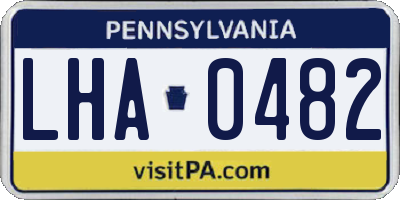 PA license plate LHA0482