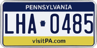 PA license plate LHA0485