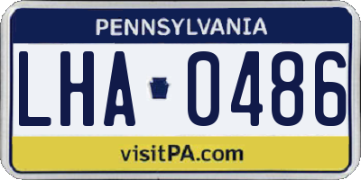 PA license plate LHA0486