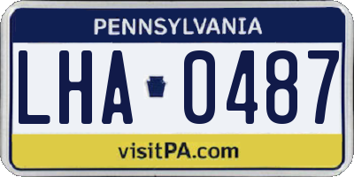 PA license plate LHA0487