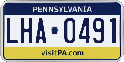 PA license plate LHA0491