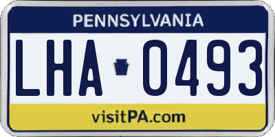 PA license plate LHA0493