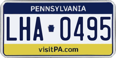 PA license plate LHA0495