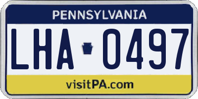 PA license plate LHA0497