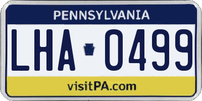 PA license plate LHA0499