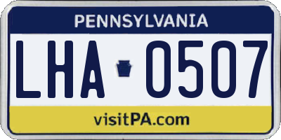PA license plate LHA0507