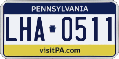 PA license plate LHA0511