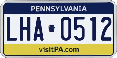 PA license plate LHA0512