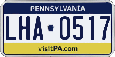 PA license plate LHA0517
