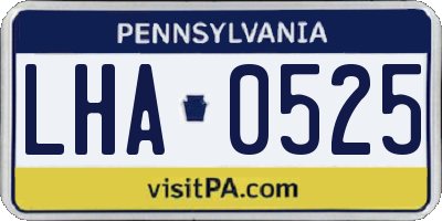 PA license plate LHA0525