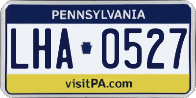 PA license plate LHA0527