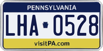 PA license plate LHA0528