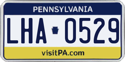 PA license plate LHA0529