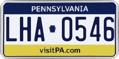 PA license plate LHA0546