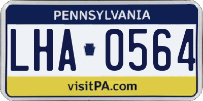 PA license plate LHA0564