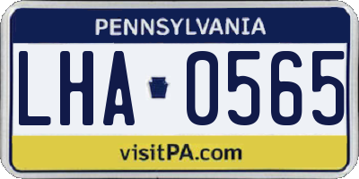 PA license plate LHA0565