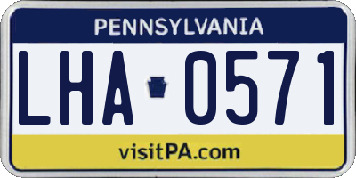 PA license plate LHA0571