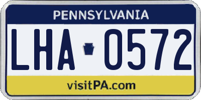 PA license plate LHA0572