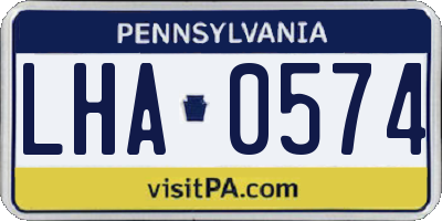 PA license plate LHA0574