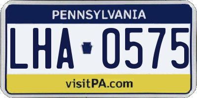 PA license plate LHA0575