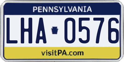 PA license plate LHA0576