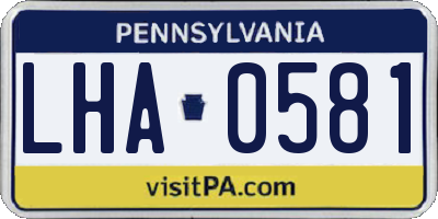 PA license plate LHA0581