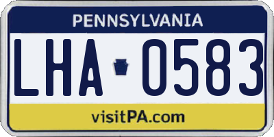PA license plate LHA0583