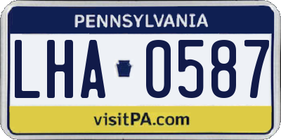 PA license plate LHA0587