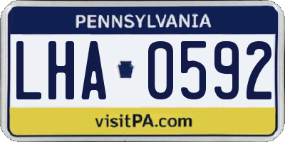 PA license plate LHA0592